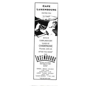 Cafe Luxembourg New York City Restaurant 1990s  Vintage Print Ad